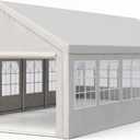 YOPTO 20x40 FT Party Tent,Outdoor Tents for Parties,Carport Car Canopy with 4 Storage Bags & Removable Sidewalls,Gazebo w/ 4 Ground Tubes,Commercial Tents for Wedding BBQ,White