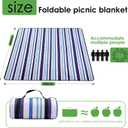 Oversize Picnic Blankets with Foldable,MEIRILE Waterproof Blanket Made of PEVA for Camping,Park, Beach,Grass,Outdoor(60"*80") (Blue-White, 60"X80")