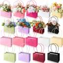 TaoBary 18 Pcs Wedding Flower Bags for Bouquet Birthday Floral Gift Florist Bouquet Paper Box with Handles Waterproof Flower Boxes for Arrangement Gift Wrap Supplies