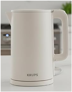 KRUPS 1.5L Electric Kettle Stainless Steel Cool Touch Interior, Fast Boiling, One Cup in 80 Seconds, Double Wall, Auto Off, Keep Warm, Hot Water Kettle Electric, Cordless