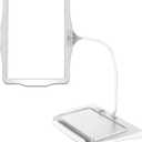 10X Desktop Magnifying Glass with lamp 360 Adjustable Flexible Gooseneck Table lamp Removable Desktop Stand for Headlights, Suitable for Reading, Repair, Crafts and Close Work-White