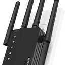 WiFi Extender Signal Booster, Dual Band 2.4/5.8G WiFi Extender  1200Mbps, 12880 Sq Ft Coverage, 105 Devices & 1-Tap Setup for Home Use