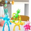 VioraWhite 12 Pack Telescopic Suction Cup Easter Bunny Bulk Easter Egg Fillers Basket Stuffers Essentials Sensory Fidget Telescopic Suction Cup Pop Tubes Gifts Party Favors