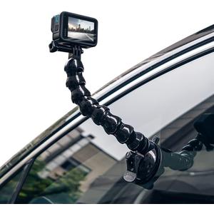 SUREWO Flexible Gooseneck Suction Cup Camera Car Mount Compatible with Gopro Hero 13 Black,Hero 12/11/10/9/8/7/6/5 Black,DJI Osmo Action 5 pro/4/3/2,Insta 360 ONE R and Most Action Cameras (Long)