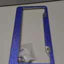 2 Pack Rhinestone Sparkly Glitter License Plate Tag Frames Crystal Premium Stainless Steel Covers for Women (Blue)