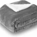 SOCHOW Sherpa Fleece Throw Blanket, Double-Sided Super Soft Luxurious Plush Blanket TwinSize 60 inchx80 inch, Grey