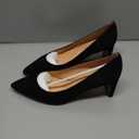 MOVINSTEPS Womens Slip On Party Suede Pointed Toe Sexy Block Mid Heel Pumps Shoes 2.5 Inch (Black)