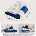 Cervical Neck Pillow, 2025 Upgraded Cervical Neck Pillow, Sleep Enhancing Cervicals Support Comfort Goose Down Pillow, 60 * 40cm Ergonomic Sleep Enhancing Cervicals Support Pillow (Blue)