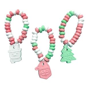 Christmas Candy Bracelets Holiday Themed Candy for Kids Bulk 24 Count Individually Wrapped Santa, Snowman, Christmas Tree Bracelets Stocking Stuffers, Classroom Treats, Exchange Gifts, Xmas Party Favors, Goodie Bag Fillers,BB 07/01/2027