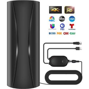 3000+ Miles Range TV Antenna, Strongest Digital TV Antenna Indoor Outdoor with Amplifier Signal Booster, HD Antenna for Local Channels for Smart TV and Old TVs-38ft Long Coax Cable