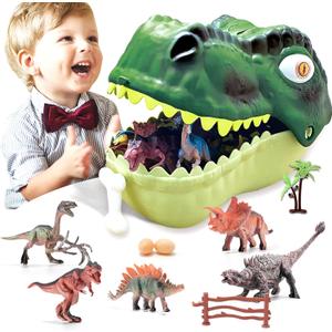 Kids Dinosaur Toys 3-5, 45 Pieces Realistic Jurassic Figures With Eggs, Trees and Fence Playset - Create a World Great Gift for Lover Toddlers Boys and Girls