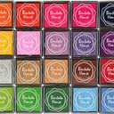 Dizdkizd Finger Craft Ink Pads, 20 Colors Craft Ink Pads for Rubber Stamps, Paper, Scrapbooking, Wood, Fabric, Best Gift for Kids