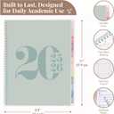 Rileys Academic Planner 2025-2026, Daily, Weekly & Monthly Planner, July 2025 - June 2026, Student Notes Pages, Twin-Wire Binding, Weekly Agenda for School & Work (8.5 x 11-Inches, Green, Typographic)