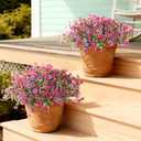 Artificial Flowers for Outdoors, 12 Bundles Multicolor Faux Silk Flower Spring Summer Decoration, Artificial Plants Fake Outdoor Flowers UV Resistant No Fade for Home Planter Porch Patio Yard Decor