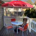 AMMSUN 6.5ft Portable Patio Beach Umbrella for Sand with tilt Air Vent Sun Shelter, UV 50+ Protection Outdoor Sunshade Umbrella with Carry Bag for Patio Garden Beach Pool Backyard Burgundy Red