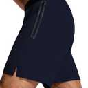 SNOWTEN Men's 5" Running Active Shorts - Lightweight Quick Dry Gym Sports Tennis Short Single Zipper Pocket for Essentials, Navy, M