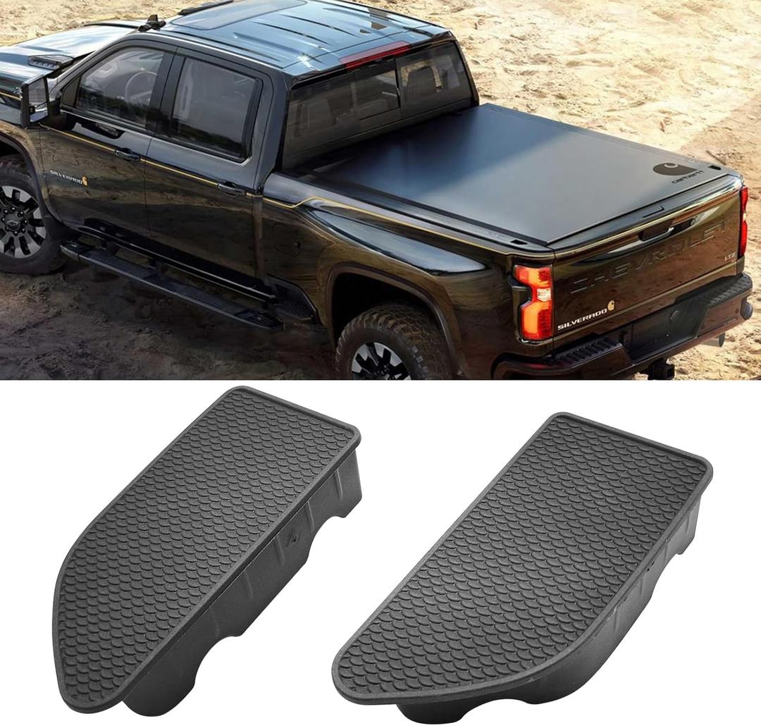 TTCR-II for GMC Sierra and Chevy Silverado Bed Rail Stake Hole Covers 2019-2025 2026, Truck Bonneau Covers Stake Pocket Plugs for Sierra Denali/SLE/SLT/AT4 and Silverado High Country/LT/LTZ (2 Packs)