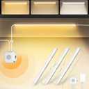 MATICOD Under Cabinet Lights, 3 Colors Motion Sensor Light Indoor Under Cabinet Lighting with Warm White Cold White Daylight for Kitchen LED Closet Lights
