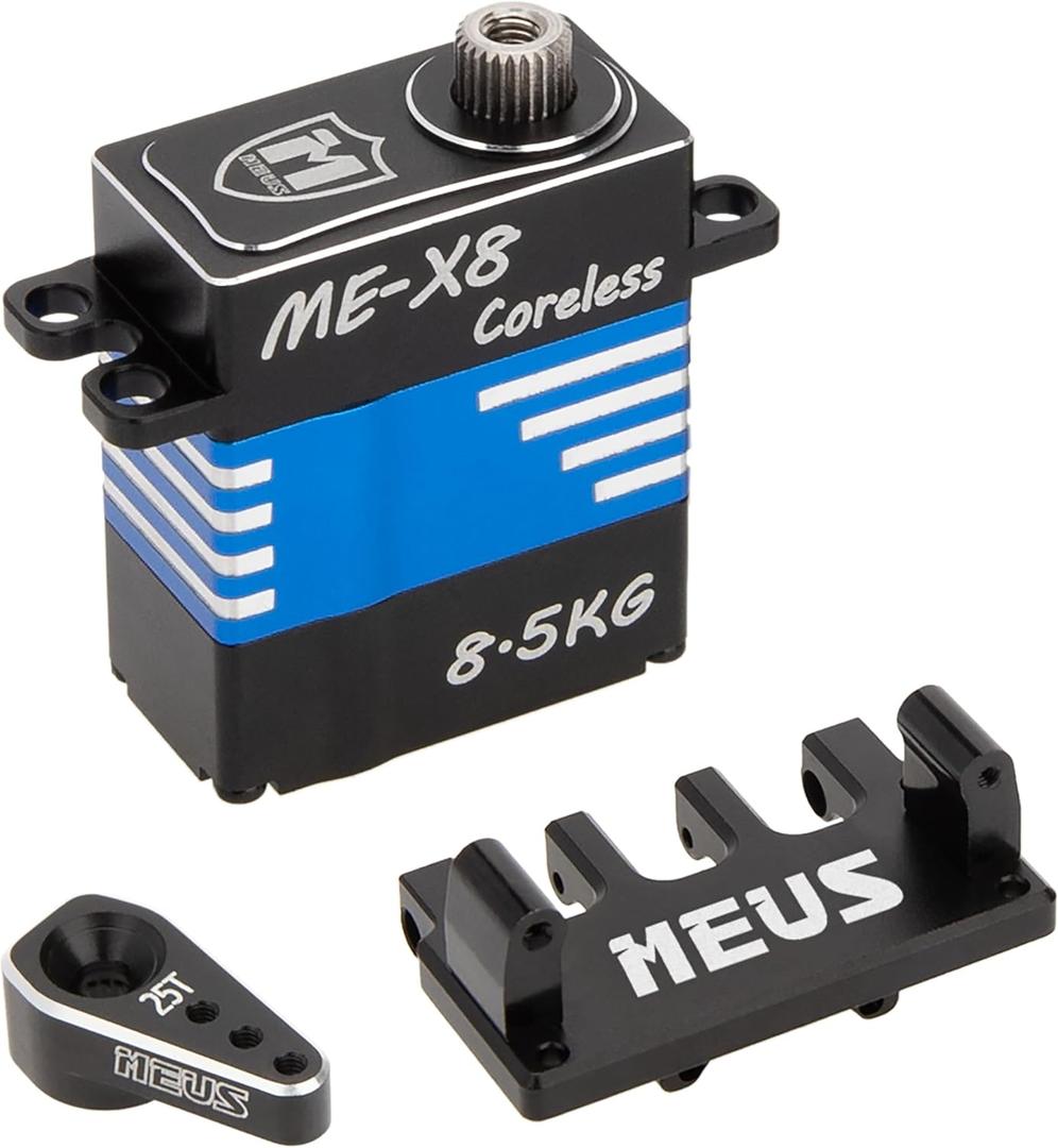 MEUS Racing High Torque 8.5KG SCX24 Servo with Mount and Servo Horn for SCX24 1/24 RC Crawler Upgrades Parts (8.5KG)