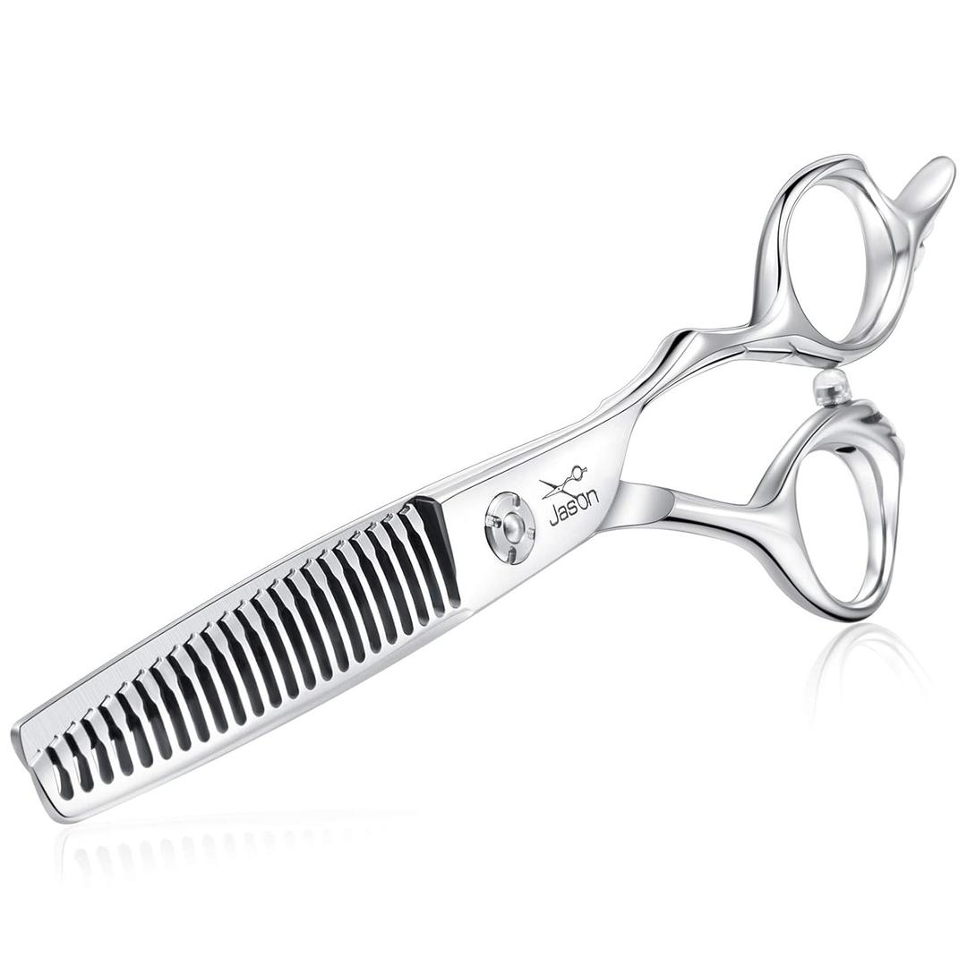 JASON 6" Texturizing Hair Scissors, 23 Teeth Hair Texture Shears Professional Blending Hair Thinning Scissor for Barber, Hairdresser, Stylist, Women and Men, Japanese 440C Stainless Steel Gift (6 Inch (Pack of 1))
