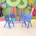 Flash Furniture Whitney 4 Pack Blue Plastic Stackable School Chair with 10.5'' Seat Height, Set of 4