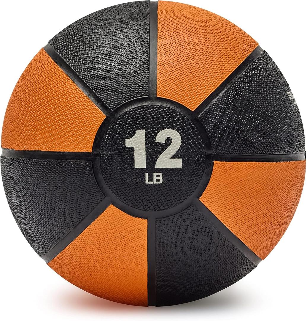 Amazon Basics Weighted Medicine Ball for Core Strength, Strength Training, Full-Body Workouts and Balance Exercises, 12-Pound