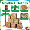 15 Pcs Inflatable Palm Tree Paper Box Decoration Blow up Palm Tree Tiki Totem Boxes Set Hawaiian Tropical Party Ornaments Summer Luau Aloha Party Supplies for Pool Beach Ocean Jungle Parties Decor
