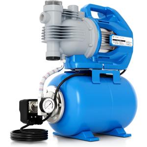 FOTING 1.6HP Shallow Well Pump with Pressure Tank, 1700GPH Automatic Irrigation Water Booster Jet Pump, Water Pumps Booster System 180FT for Home Garden Lawn Farm, Blue