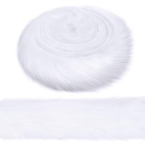 Syhood 2 Inches Wide Christmas Faux Fur Ribbon Trim Fabric Roll for Christmas Tree Decor or Wreath Bows Craft, 3 Yards Long (White)