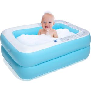 Inflatable Kiddie Pool Baby Pool Swim for Kids Kids, Easy Set for Backyard Summer Outdoor (50x33x17in)