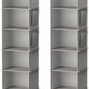 YOUDENOVA Hanging Closet Organizer, 6-Shelf Closet Hanging Storage Shelves, 2 Packs, Light Grey