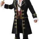 Spooktacular Creations Halloween Men Pirate Captain Costume, Deluxe Sea Captain Outfit Pirate Shirt Suit for Themed Parties
