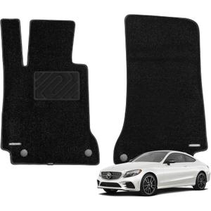 WENNEBIRD Superior Carpet Front Row Floor Mats for 2016-2023 Mercedes-Benz C-Coupe (C205) (Not for Sedan), 0.6-Inch Ultra-Thick, Noise-Reducing, All-Weather Waterproof Anti-Slip 2-Pc Set