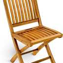 StrongTek Pre-Oiled Teak Folding Chair, Space-Saving Design with No Assembly Needed, Ergonomic Slatted Seat for Comfort, Perfect for Patios, Gardens, Balconies, and Camping, 16.5 inches x 15 inches x 36.2 inches