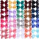 40PCS Hair Bows for Girls,Hand-made Grosgrain Ribbon Hair Bow Alligator Clips Hair Accessories for Toddlers Baby Girls Kids Teens in Pairs