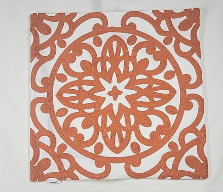 Alysheer Square Embroidered Decorative Pillow Cover Set of Two Terracota Color
