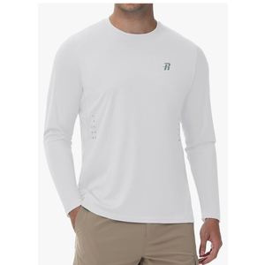 Runhit Men's UPF 50+ Sun Protection Shirts Long Sleeve UV Swim Shirt Fishing Hiking Running Rash Guard Quick Dry Lightweight, Size L