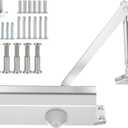Door Closer, Residential Grade 3 Hydraulic Silent Automatic Door Closer for Home and Commercial, Easy Installation with Manual and Screws - Aluminum (Door Weight 99~143 lb)