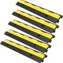 VEVOR Cable Protector Ramp, 5 Packs 2 Channels Speed Bump, Rubber Modular Humps Rated 11000 LBS Load Capacity, Protective Wire Cord Ramp Driveway Rubber Traffic Speed Bumps Cable Protector