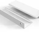 Rergy 10 Pack White Cabinet Pulls 5 inch Finger Pull for Cabinets Edge Aluminum Alloy Hardware for Dresser Drawer Cupboard Handles