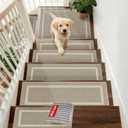 COSY HOMEER Soft Stair Treads 15pcs Non-Slip Carpet Mat 28inX9in,Beige