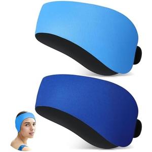 Lunmon 2 Pairs Swimming Headbands Adjustable Water Headbands for Adults Waterproof Safety Earplugs Swimming Ear band Protectors for Pool, Surfing, Diving and Water Sports