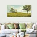 YCPRIMER Canvas Wall Art - Village Landscape Decor Retro Farmhouse Picture Yellow Tree Painting Artwork for Dinning Room,Living Room,Kitchen Decoration Size 2448Inch (24L" x 48W")
