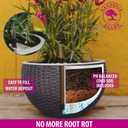 GARDENIX DECOR 11'' Self Watering Hanging planters for Indoor Plants - Flower Pot with Water Level Indicator for Plants, Hanging pots - Self Watering Planter Plant Pot-Coco Coir - Round 1 Pack - Gray