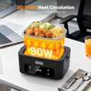 VASG 2026 Upgraded Cordless Heated Lunch Box for Adults, XXL 5.1-Cup Electric Lunch Box with 360 Surround Rapid Heating, 12000mAh Portable Food Warmer with Timer, LCD Display for Office & Car