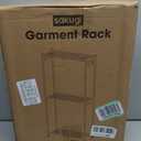 Sakugi Clothes Rack - 33.0" x 12.2" x 79.5" Clothing Rack with Shelves & Wheels, Multi-Functional Wardrobe Closet with Hooks, Sturdy Metal Garment Rack for Bedroom, Laundry, Balcony (Black, Large)