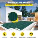 VEVOR Pool Safety Cover, Fits 16x32ft Rectangular Inground Winter Swimming Pools, with 4x8ft Center End Step, Triple Stitched, High Strength Mesh PP, Great Rain Permeability, Installation Hardware