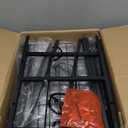 aboxoo Free Standing Towel Rack, 3 Tier Blanket Rack with M-Shaped Dividers,2 Tier Drying and Display Rack, Towel Holder for Bathroom,Blanket Storage for Living Room, Rustic Brown and Black