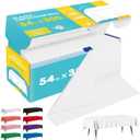 White Plastic Table Cover Roll - 54IN x 300FT, Table Cloth for Rectangle Table with Slide Cutter, Plastic Table Cloth Disposable with Cut-to-Size Design for Weddings, Banquets, Parties