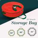 Handy Laundry Christmas Wreath Storage Bag - 2-PACK Durable, Tarp Material, Zipper, Sturdy Carry Handle, Dust, Pest Protection - Ideal Home, Garage Organization for Holiday Wreath Decoration (30")
